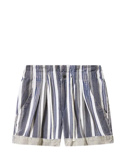 MARANT ÉTOILE NIRMA striped shorts Blue SH0256FCD1H03E