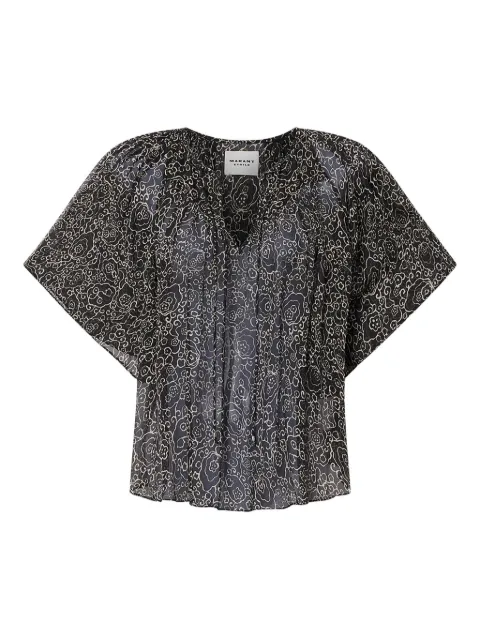MARANT ÉTOILE Neslya printed blouse Black HT0613FBD1J08E