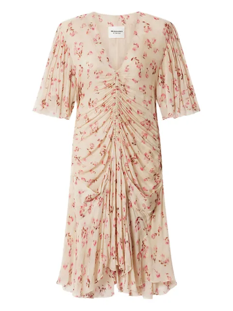 MARANT ÉTOILE Vivienne floral-pattern midi dress Neutrals RO0330FAD1J08E