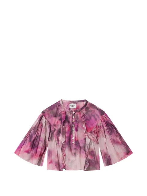 MARANT ÉTOILE Veelia ruffled buttoned blouse Pink HT0854FAD1J13E
