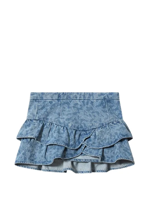 MARANT ÉTOILE LEYJE ruffled mini skirt Blue JU0474FAD1H06E