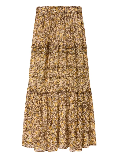 MARANT ÉTOILE Volomia ruffled maxi skirt Brown JU0488FAD1J14E