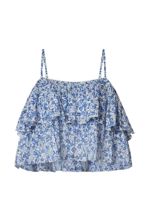 MARANT ÉTOILE Erisa ruffled floral-print top Blue HT0845FAD1J15E