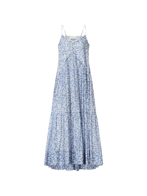 MARANT ÉTOILE Sabba floral tiered dress Blue RO0380FDD1J15E