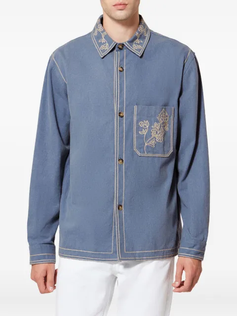 MARANT Rudy embroidered shirt jacket Blue VE0588HBD1E03H