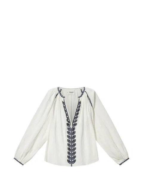MARANT ÉTOILE Lena embroidered blouse White HT0841FAD1J16E