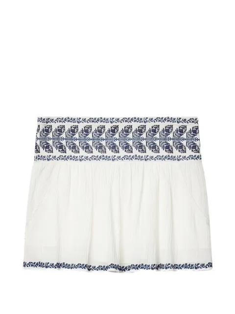 MARANT ÉTOILE Picadilia embroidered mini skirt White JU0160FBD1J16E