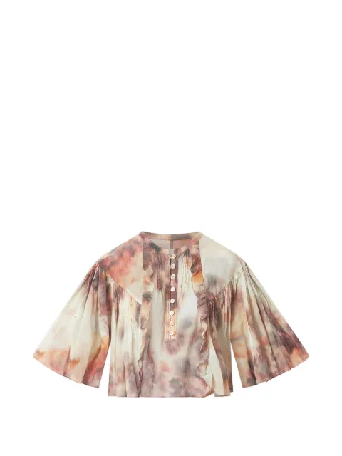 MARANT ÉTOILE Veelia ruffled buttoned blouse Neutrals HT0854FAD1J13E