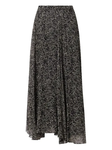 MARANT ÉTOILE Lycia floral-print midi skirt Black JU0450FAD1J08E