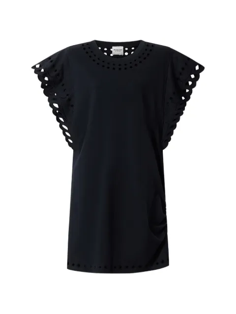 MARANT ÉTOILE Orlane short cotton and broderie anglaise dress Blue RO1016FAD1N08E