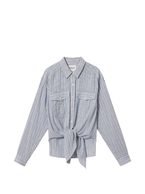 MARANT ÉTOILE Nath striped tie-front jacket Blue H0131FFD1I04E