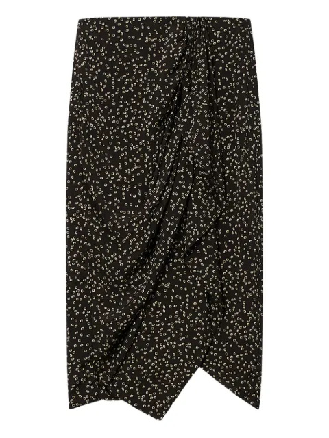 MARANT ÉTOILE Zaine draped midi skirt Black JU0313FAD1J07E