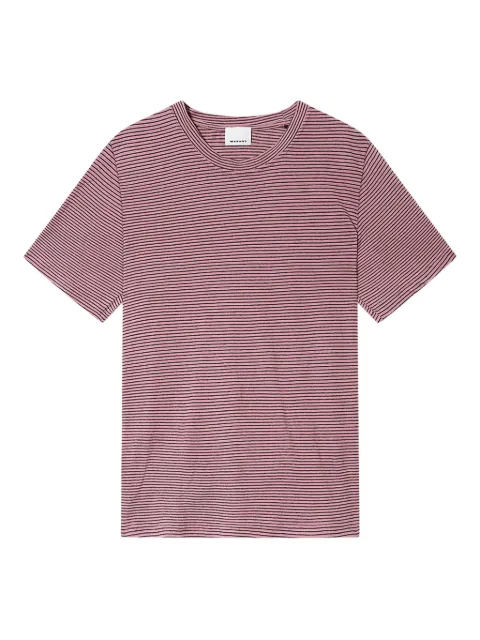 MARANT Leon striped T-shirt Pink TS0063HAD1N02H