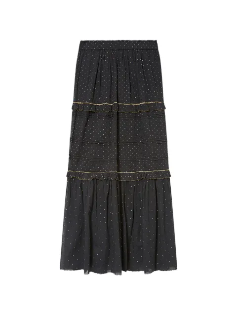 MARANT ÉTOILE Volodia ruffled maxi skirt Black JU0451FAD1J03E