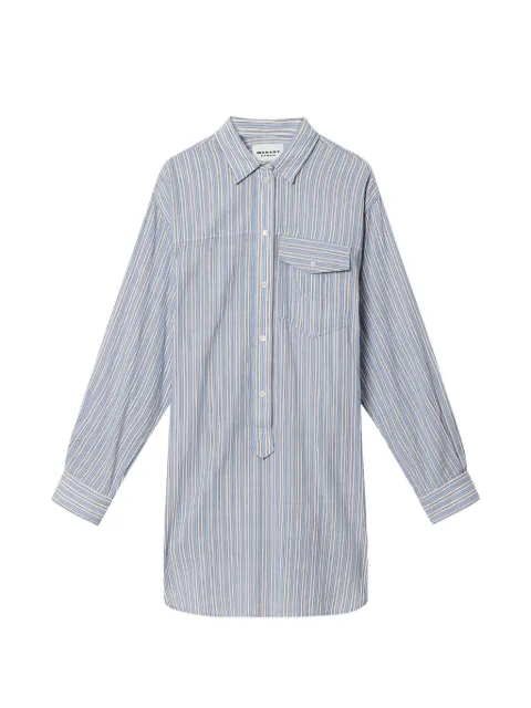 MARANT ÉTOILE Loriane striped flap-pocket mini dress Blue RO0982FCD1I04E