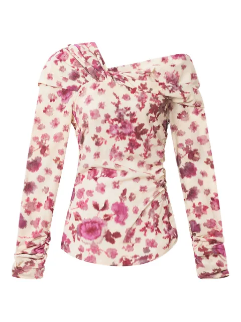 ISABEL MARANT Danka printed top Neutrals HT0822FAD1J11I