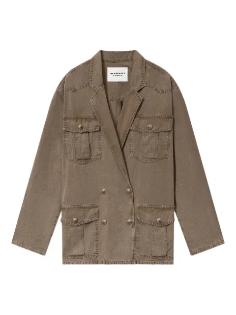 MARANT ÉTOILE Nevala double-breasted blazer Brown VE0625FAD1G04E