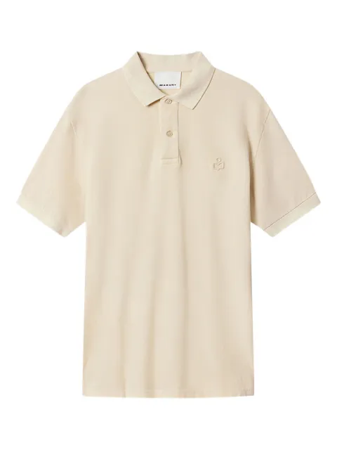 MARANT Afko embroidered polo shirt Neutrals PL0003HAD1K02H