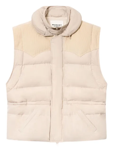 MARANT ÉTOILE Olfa corduroy-detail padded gilet Neutrals GI0082FAC3G01E