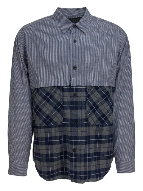 Comme des Garçons Homme chest-pocket shirt Blue HPB018W251NVYWHTXGRYN
