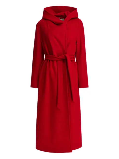 Herno hooded belted double-breasted coat Red CA000598D334776007