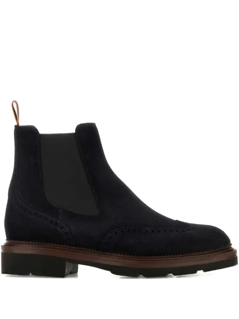 Santoni suede chelsea boots Blue MCCO19116JL4GRVR
