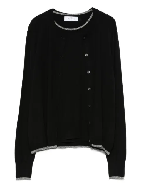Gran Sasso button-fastening cardigan (set of two) Black 4329214737