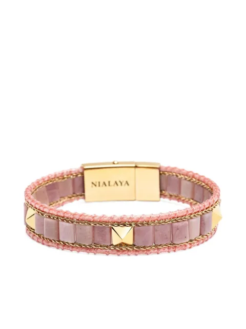 Nialaya Jewelry stud-embellishment rhodonite bracelet Pink WCHCO214