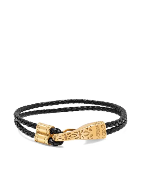 Nialaya Jewelry braided clasp leather bracelet Black MLTHCO381