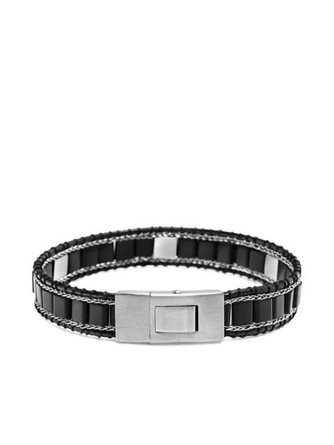 Nialaya Jewelry stud onyx bracelet Black MCHCO717