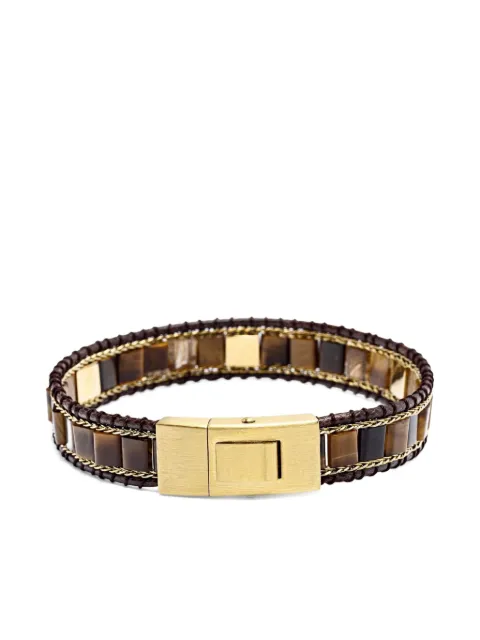 Nialaya Jewelry stud tiger-eye bracelet Brown MCHCO719