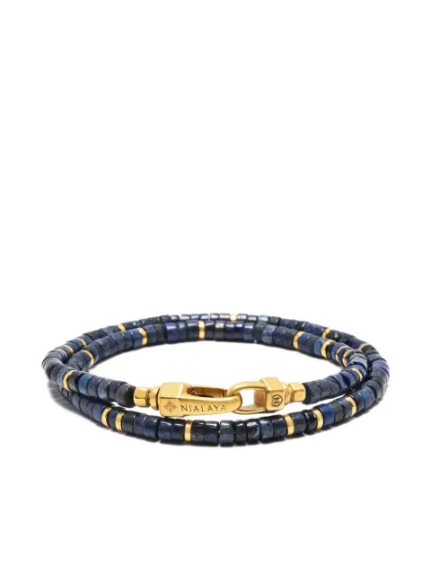 Nialaya Jewelry wrap lapis lazuli heishi bracelet Blue MCHCO734
