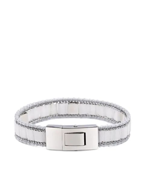 Nialaya Jewelry stud-embellishment jade bracelet Silver WCHCO216