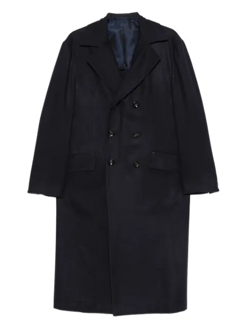 Kiton double-breasted cashmere coat Blue UGO410LK0114016004