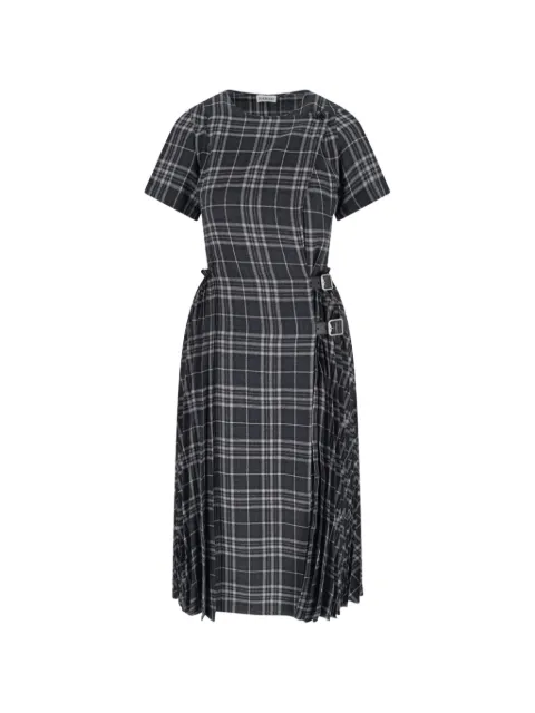 Burberry Check buckle pleated dress Black 8116016