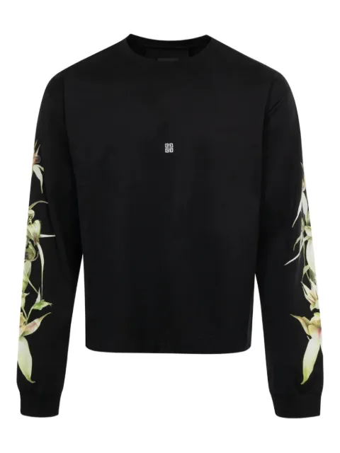Givenchy GVCY-print long-sleeve T-shirt Black BM71KP3YLU001