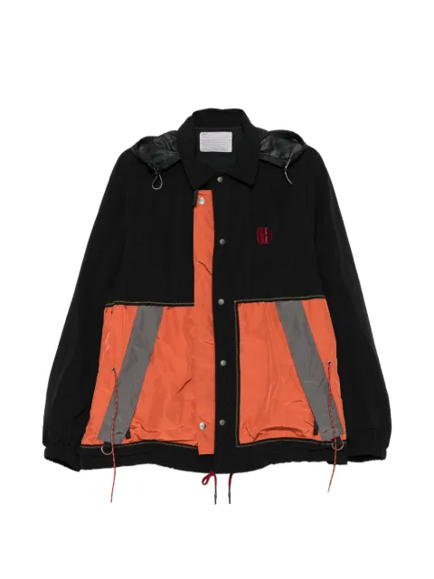 Kolor colour-block hooded jacket Black 26SCMG04106