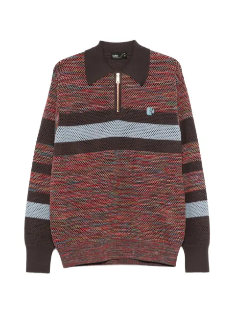 Kolor striped zip-up sweater Brown KOSS26SW01348