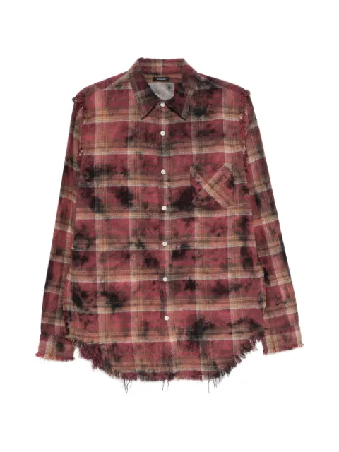 R13 long-sleeve plaid shirt Red R13WR008R655B