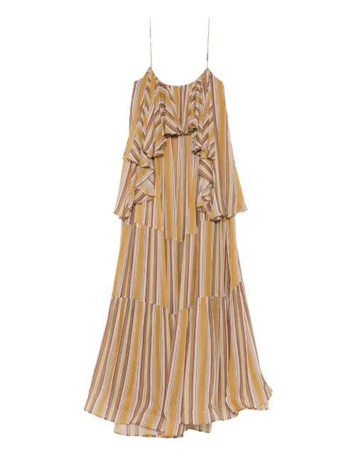 ZIMMERMANN Rebellion ruffled striped maxi dress Yellow 6508DC261