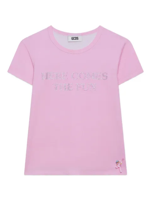 GCDS Polly Pocket Bling T-shirt Pink B1MW2300JI9