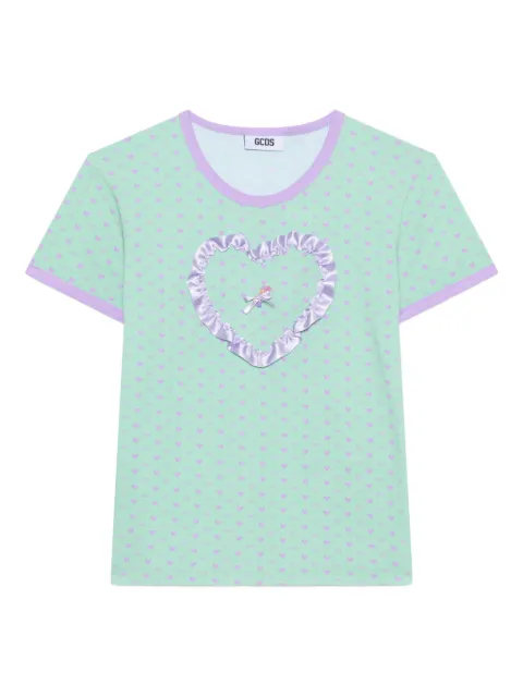 GCDS Polly Pocket heart-print T-shirt Green B1MW2302JI9