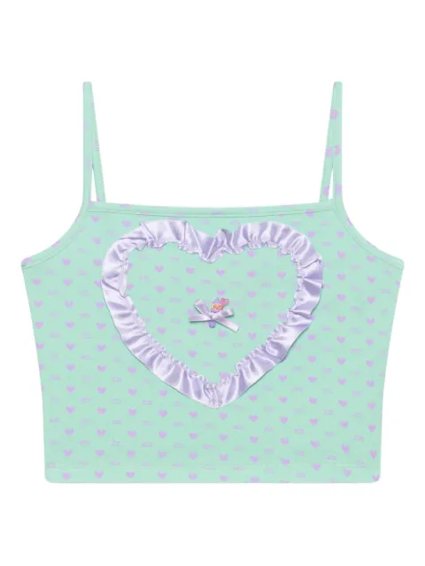 GCDS Polly Pocket heart-print top Green B1MW2800JI9