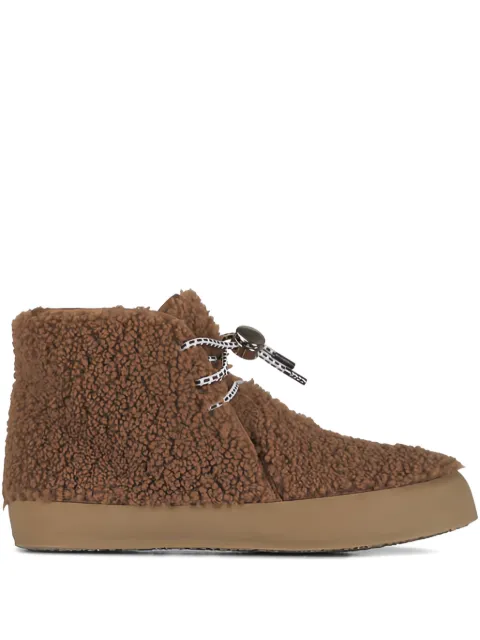 Le Monde Beryl shearling lace-up ankle boots Brown DBTSHE