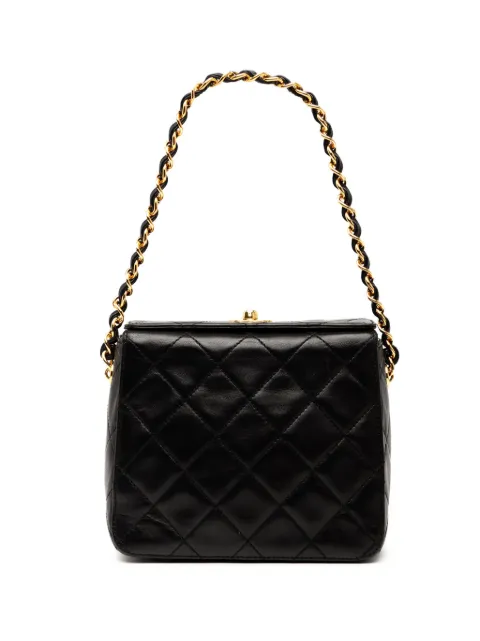 CHANEL Pre-Owned 1996-1997 CC Quilted Lambskin Turnlock handbag Black SY3X6RRNIWZVV7BQ