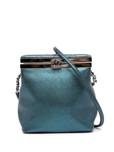 CHANEL Pre-Owned 2016-2017 CC Metallic Calfskin vanity bag Blue L5XF3Q2CEMQK2QAV