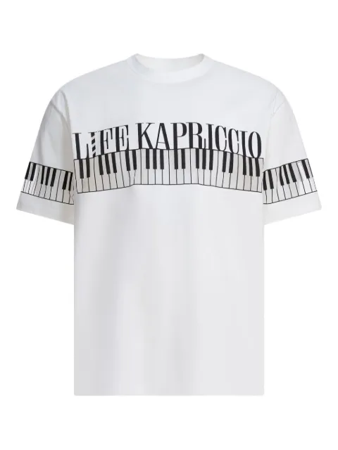 KAPITAL piano-print T-shirt White K2504SC170WH