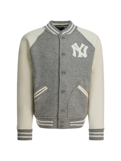 Polo Ralph Lauren x New York Yankees appliqués buttoned bomber jacket Grey 710982814001