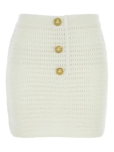 Le Kasha crochet button-embellishment mini skirt White BASUNAH