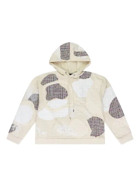 Who Decides War Tweed Patchwork hoodie Neutrals 1110490019SS24